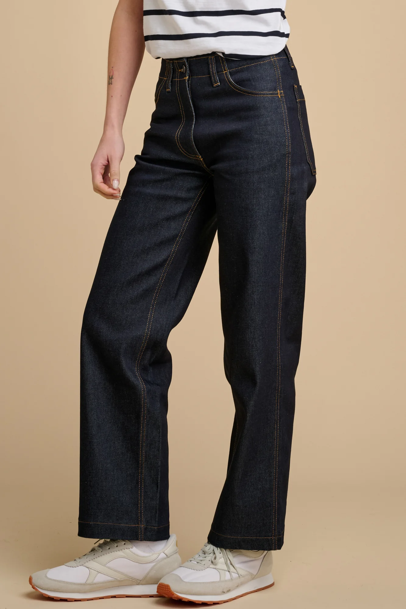 Womens Lightweight Work Wide Straight Jean- Indigo