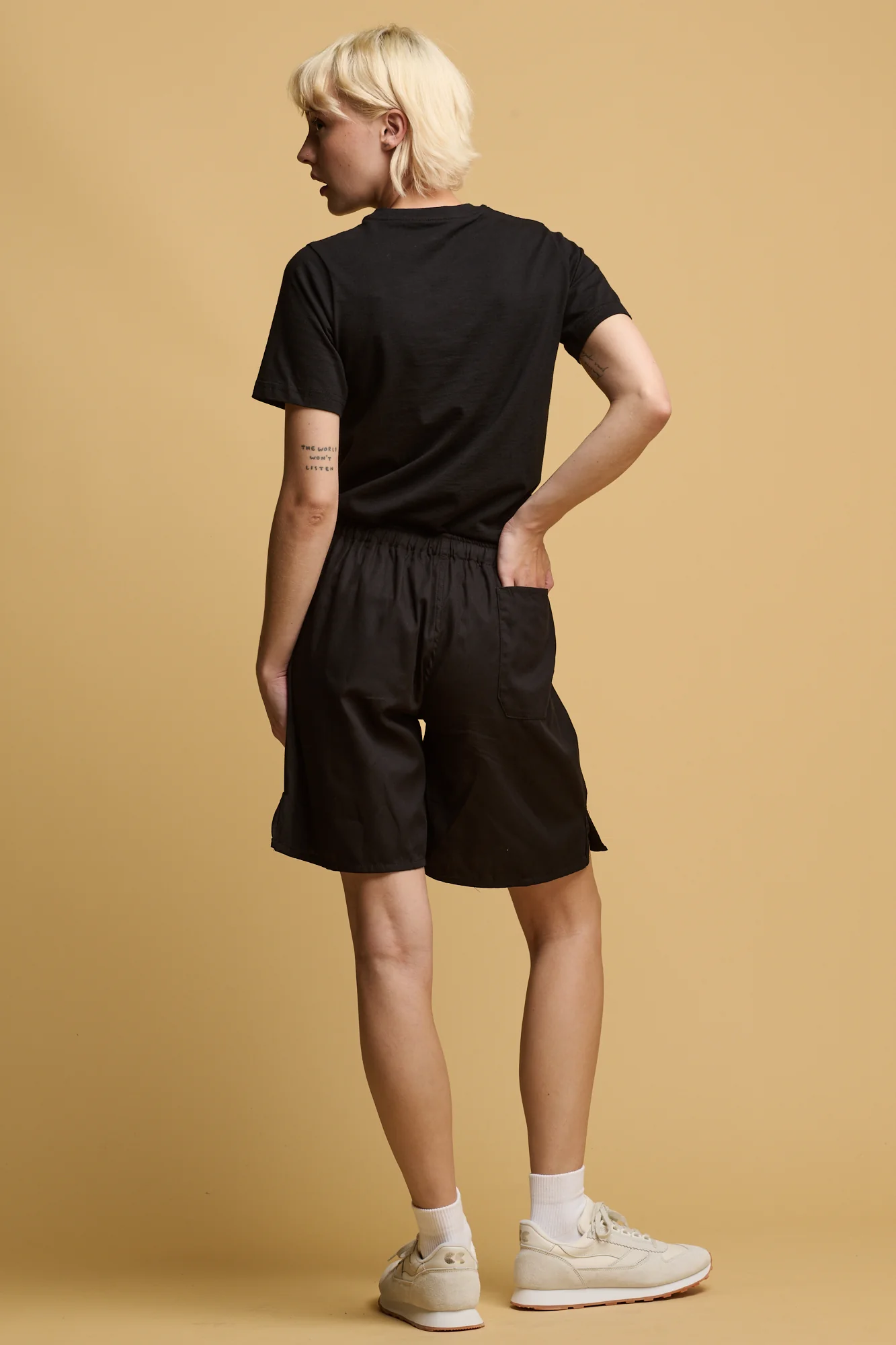 Women's Long Lightweight Sports Short Plastic Free - Black - Image 3