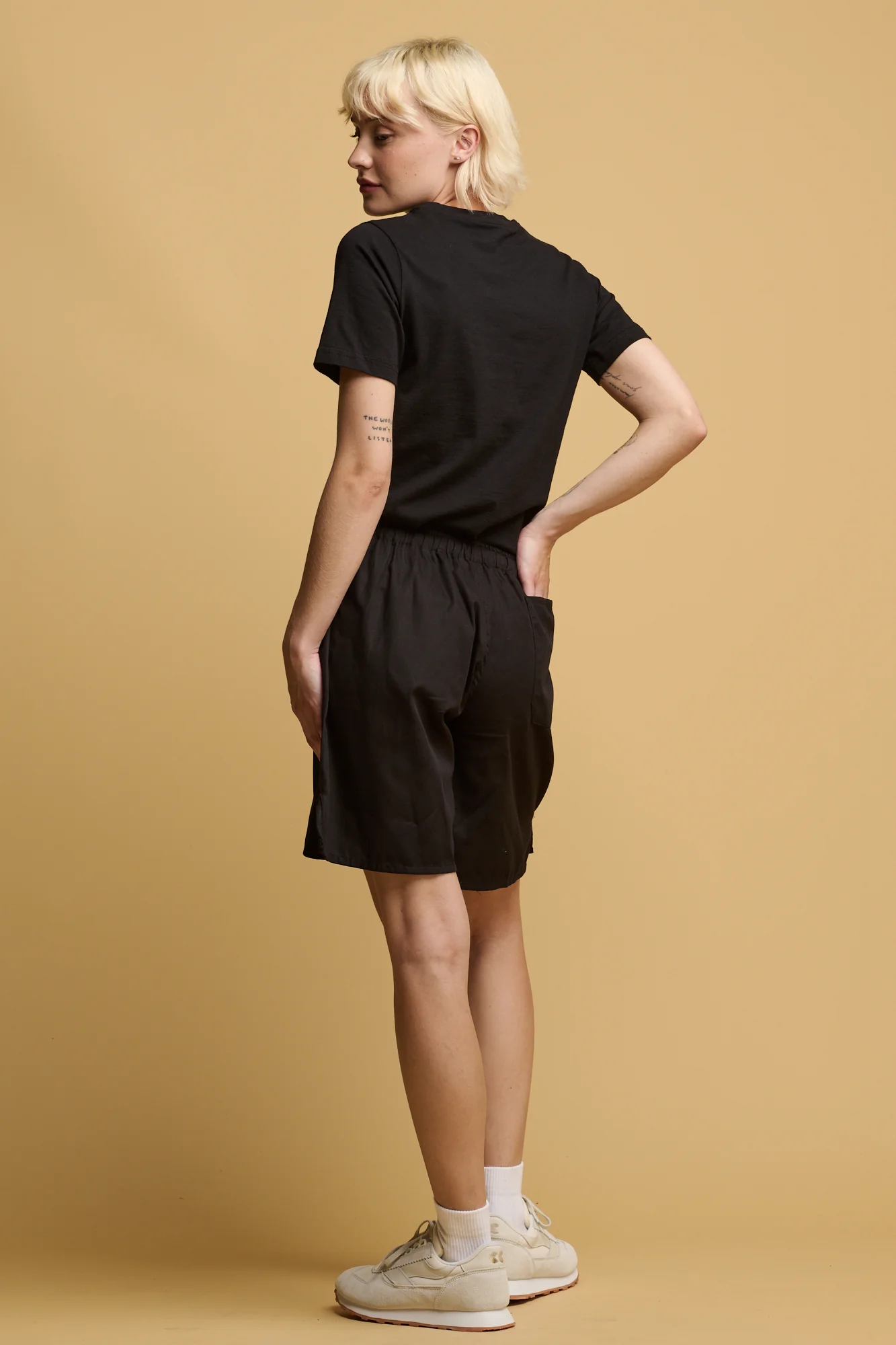 Women's Long Lightweight Sports Short Plastic Free - Black - Image 4