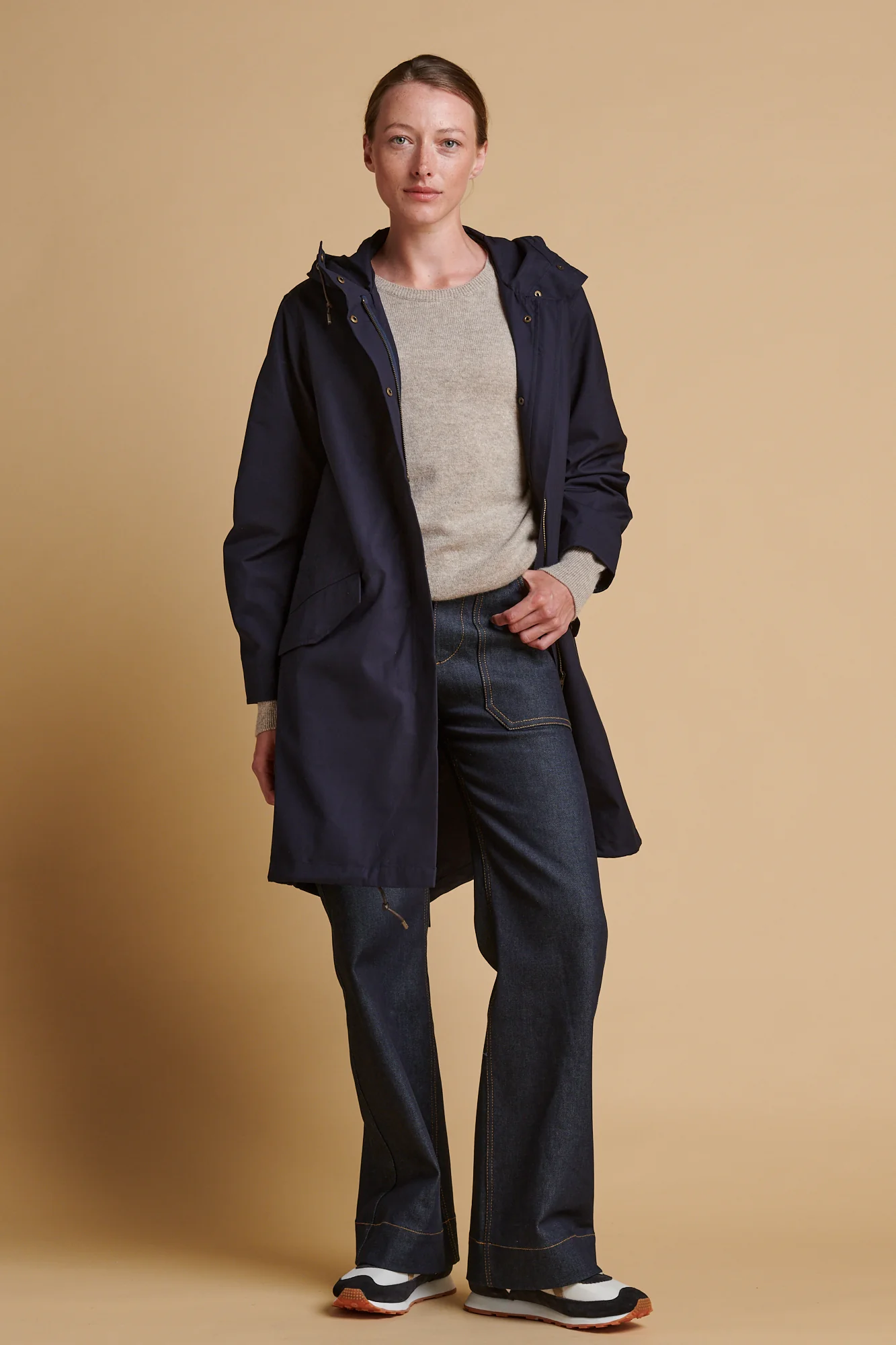 Women's Long Parka - Navy - Image 4
