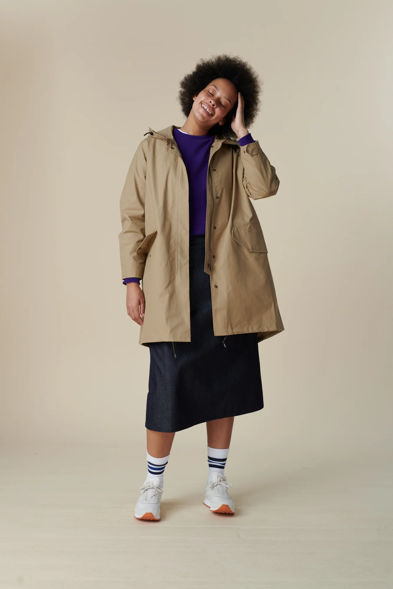 Women's Long Parka - Stone - Image 2