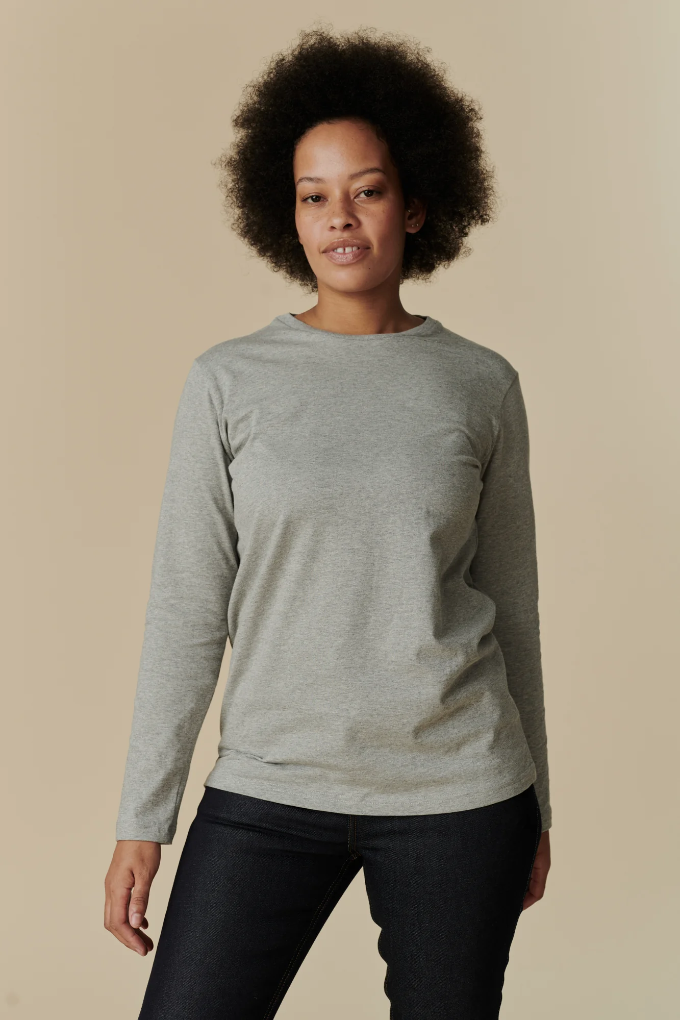 Women's Long Sleeve T Shirt - Grey Marl - Image 3