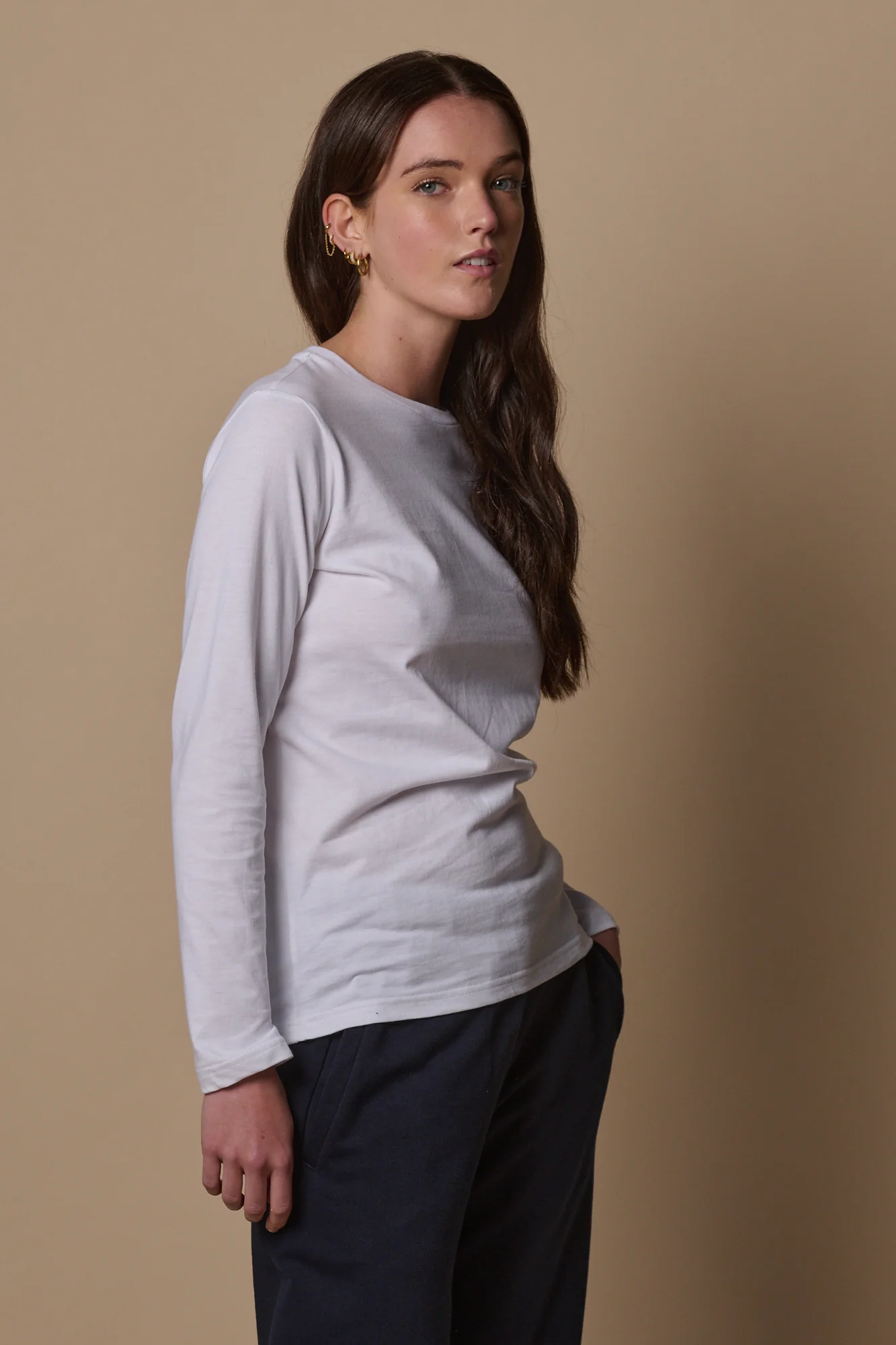 Women's Long Sleeve T Shirt Plastic Free - White - Image 3