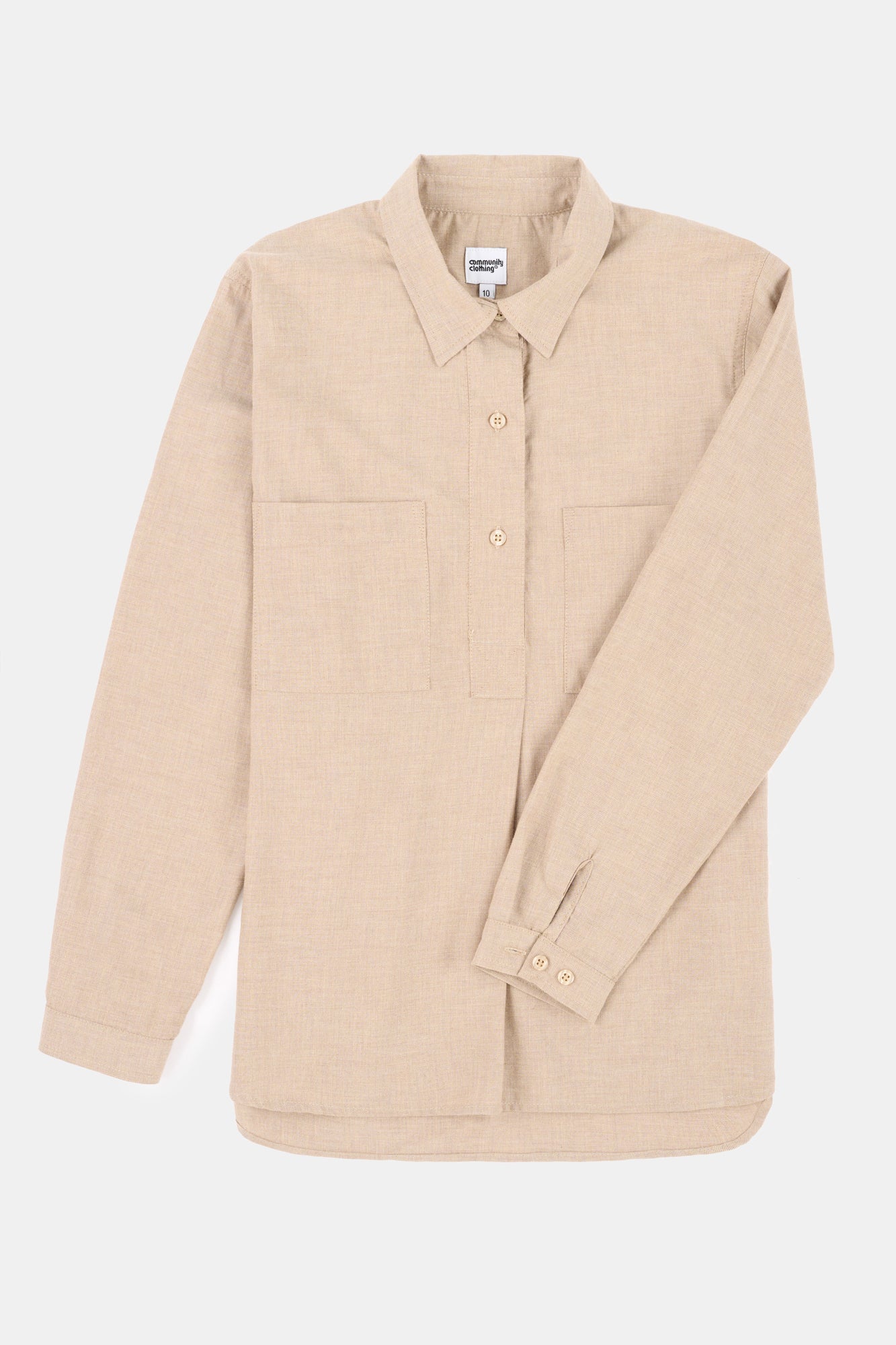 Womens Olivia Half Placket Ltweight Shirt - LT Tan - Image 8