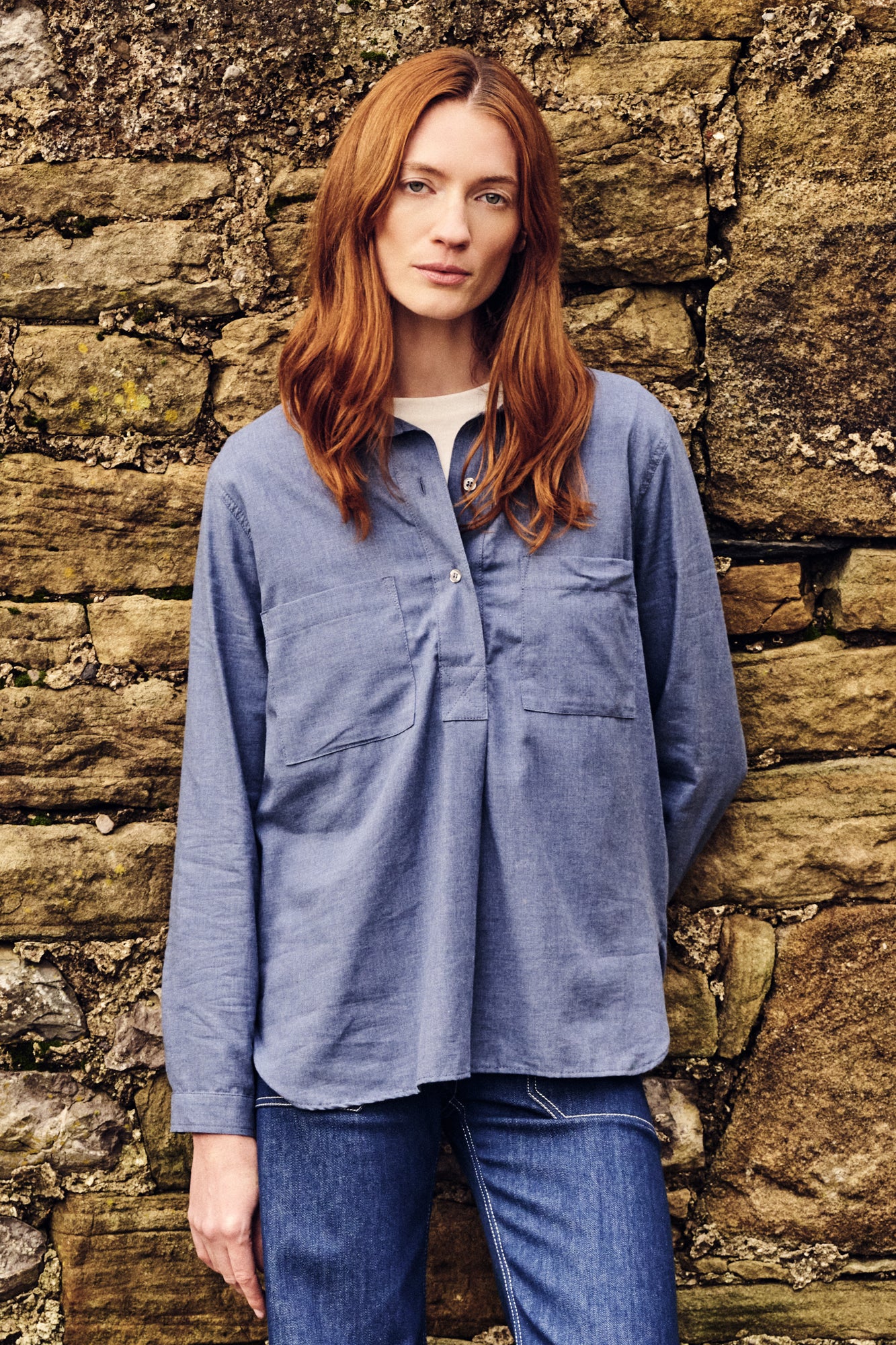 Womens Olivia Half Placket Ltweight Shirt - RAF