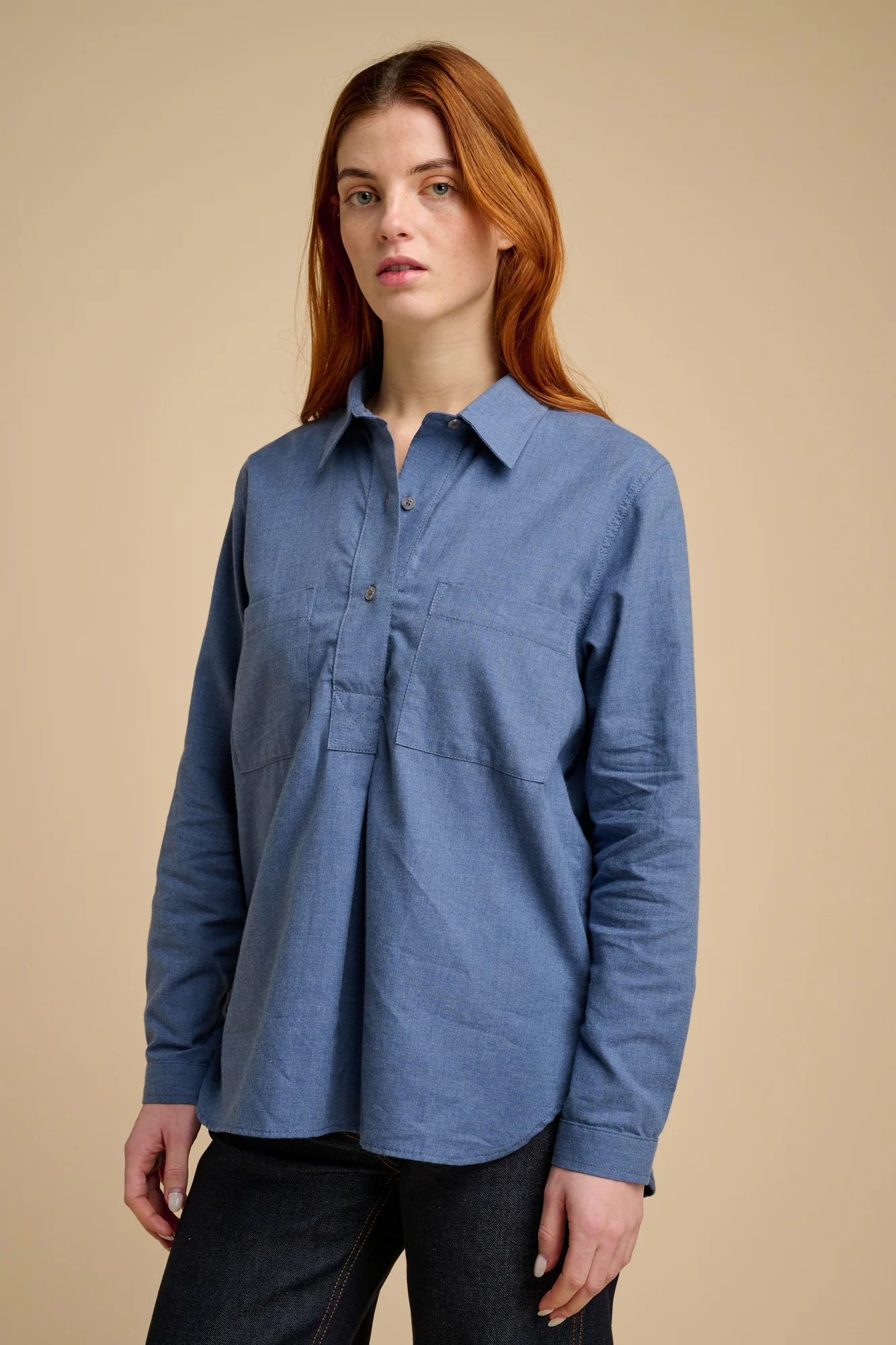 Womens Olivia Half Placket Ltweight Shirt - RAF - Image 3