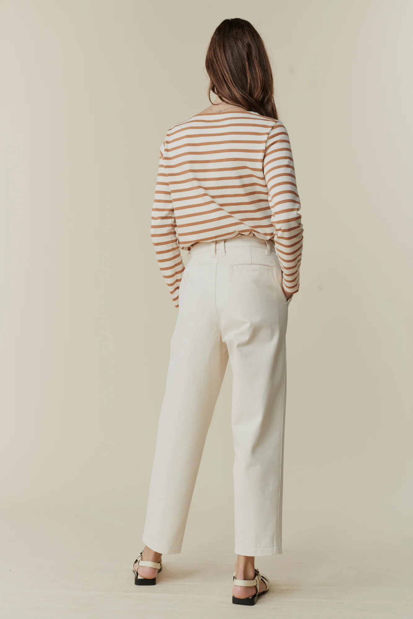 Women's Pleated Jeans - Ecru - Image 6