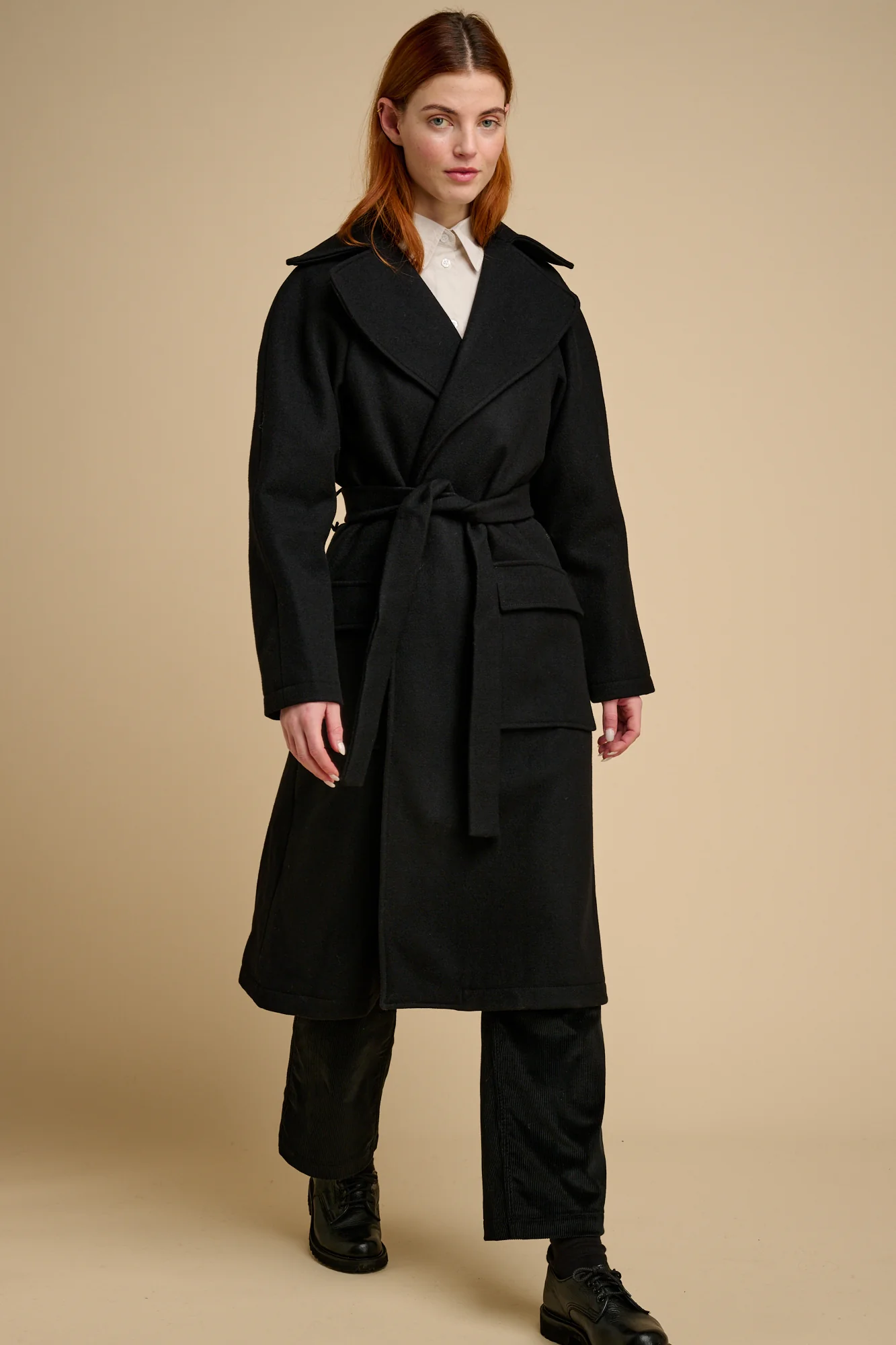 Women's Polo Coat - Black - Image 4