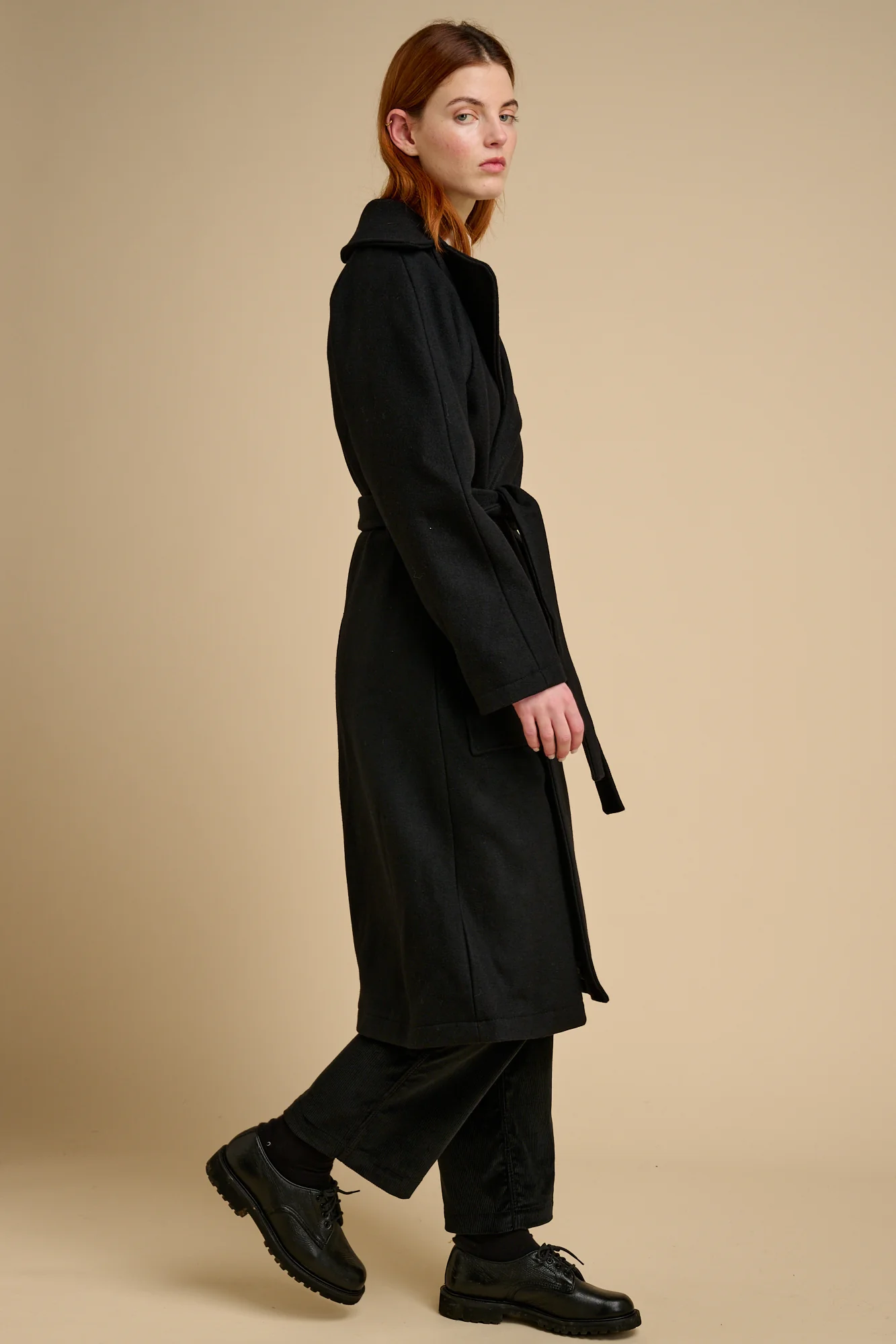 Women's Polo Coat - Black - Image 5