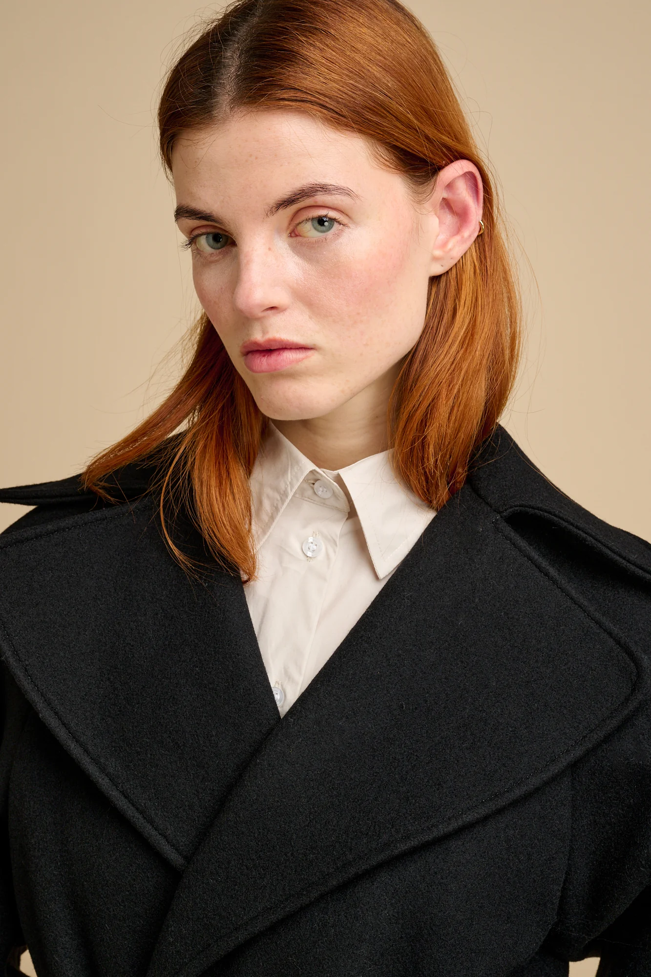 Women's Polo Coat - Black - Image 6