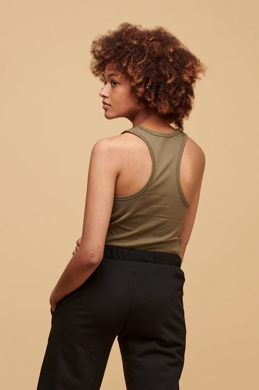 Women's Racer Back Vest Plastic Free - Olive - Image 2