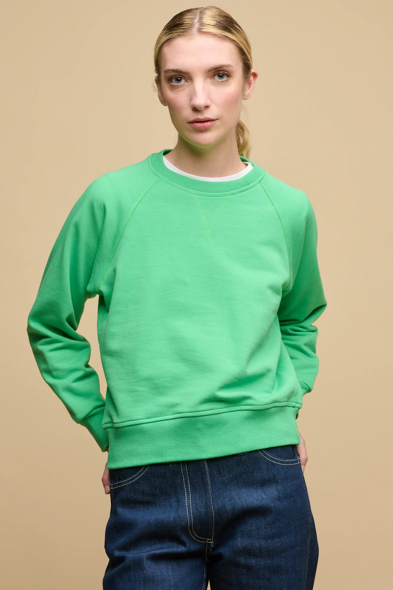 Women's Raglan Sweatshirt - Apple Green - Image 3