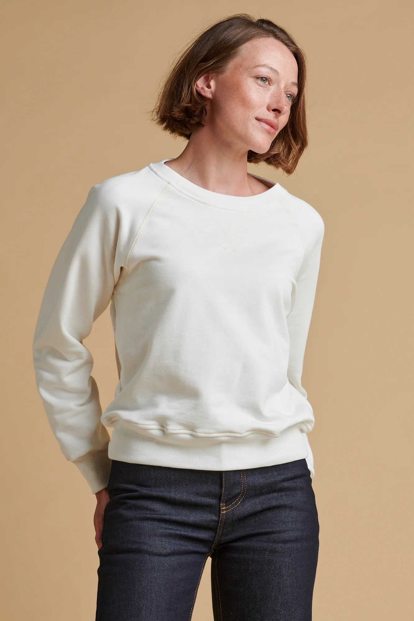 Women's Raglan Sweatshirt Plastic Free - Bone - Image 4