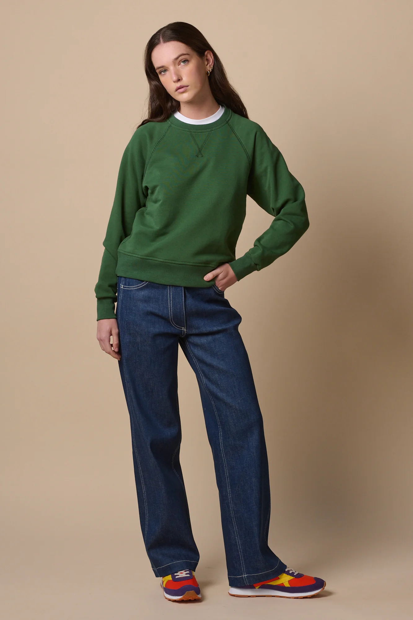 Women's Raglan Sweatshirt - Bottle Green - Image 3