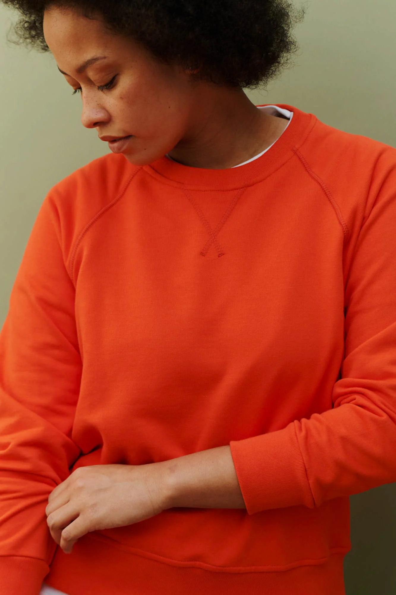 Women's Raglan Sweatshirt - Flame Red - Image 2