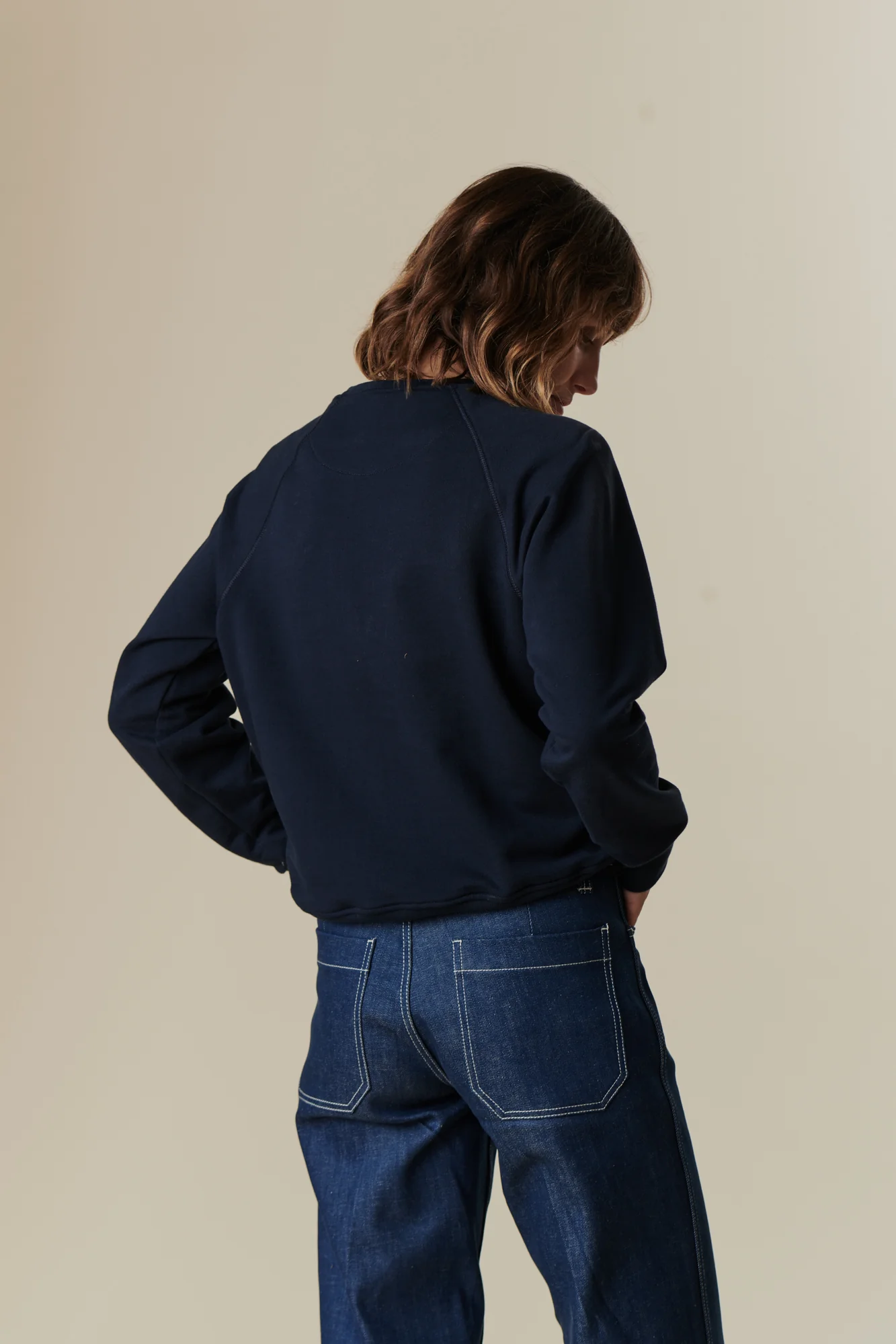 Women's Raglan Sweatshirt - Navy - Image 2