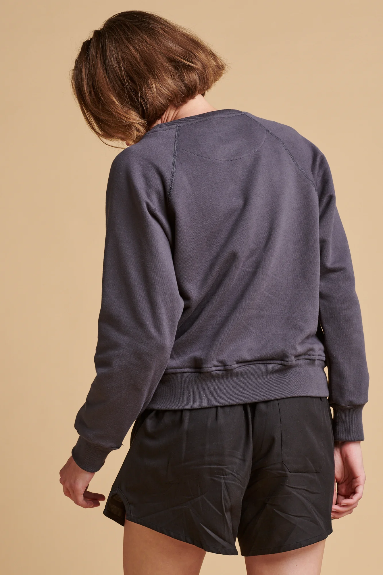 Women's Raglan Sweatshirt Plastic Free- Slate - Image 3