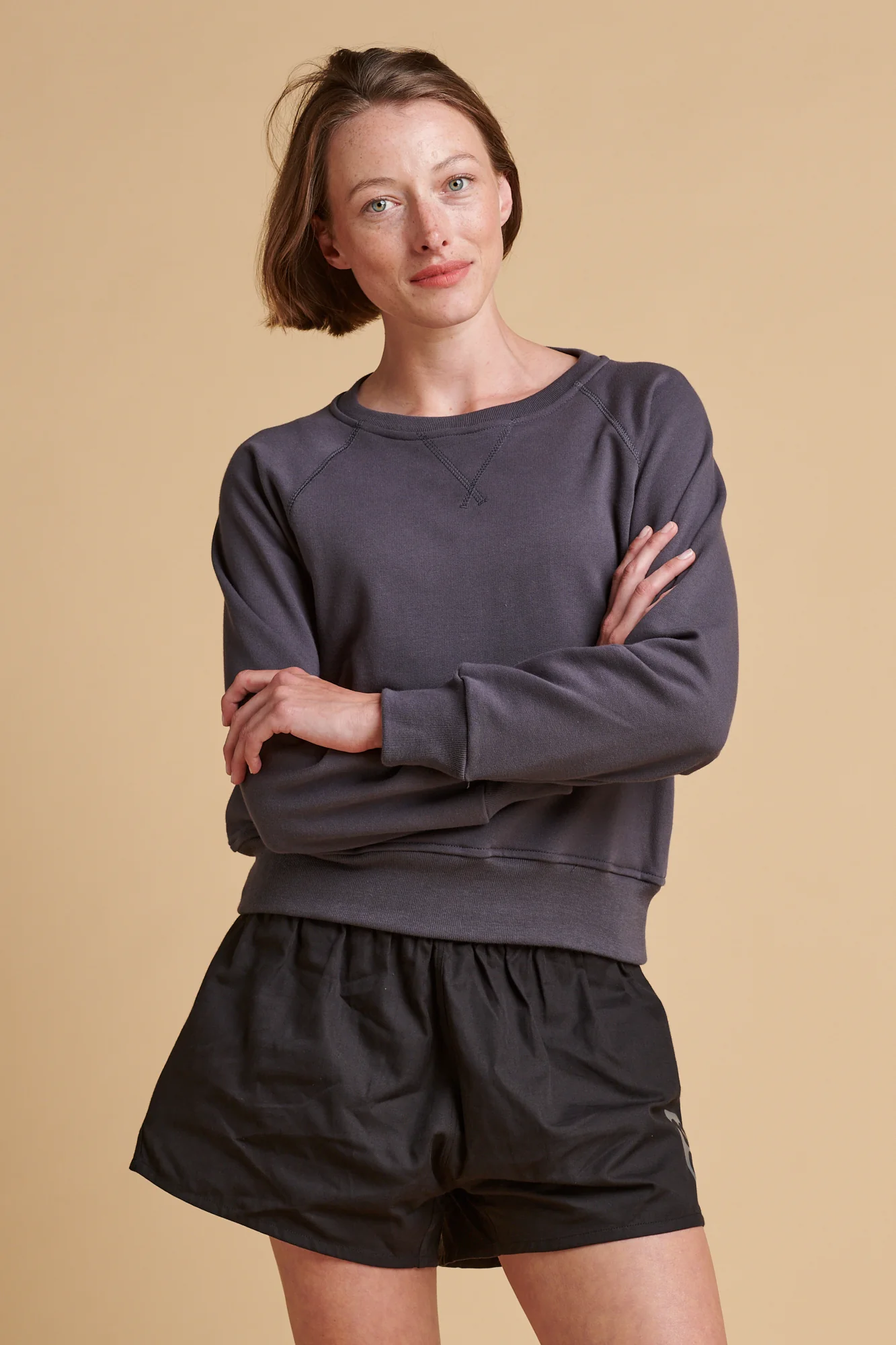 Women's Raglan Sweatshirt Plastic Free- Slate - Image 4