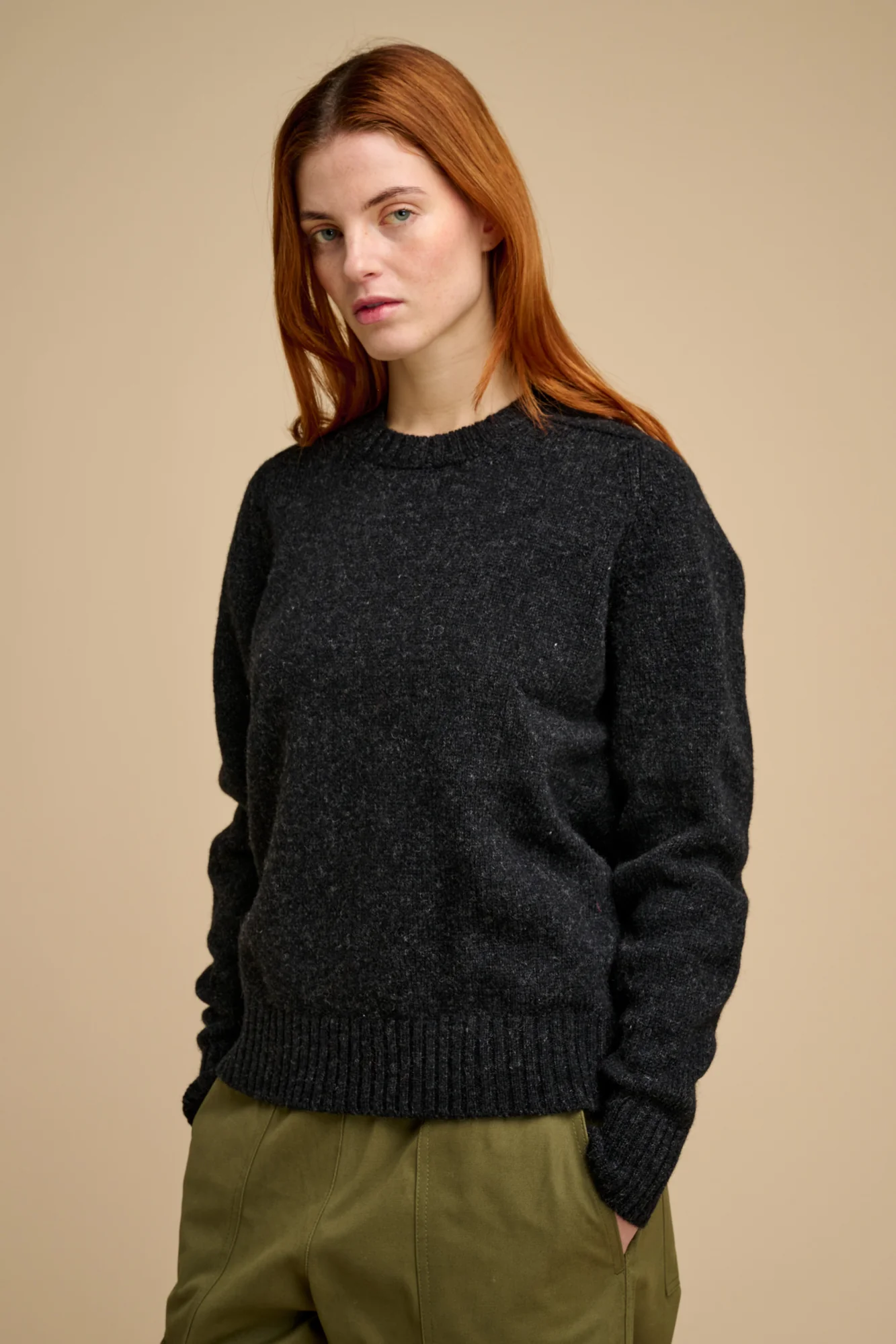 Women's Shetland Jumper - Charcoal