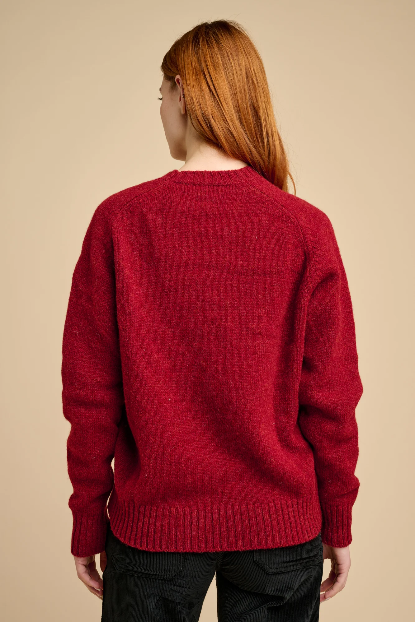 Women's Shetland Jumper - Dark red - Image 2