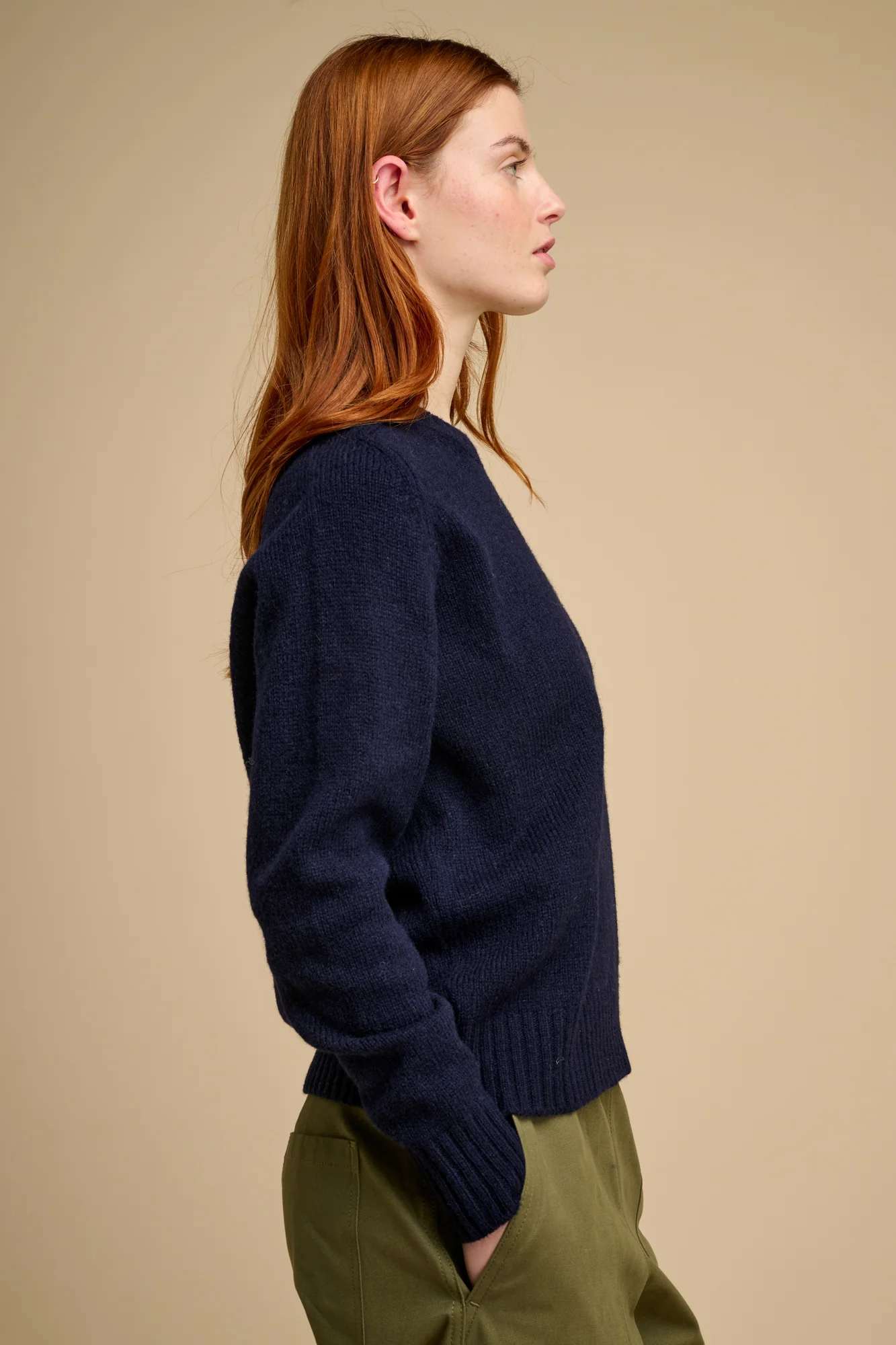 Women's Shetland Jumper - Navy - Image 3