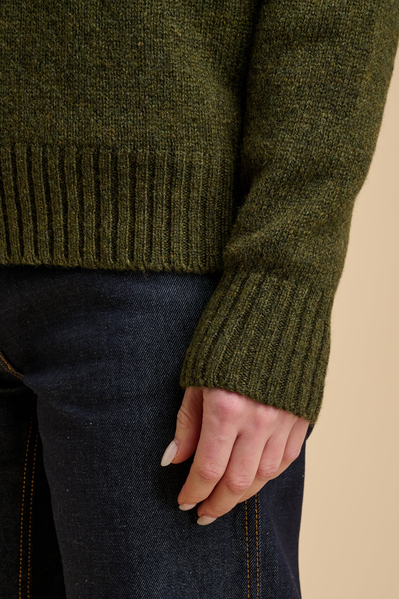 Women's Shetland Jumper - Olive - Image 4