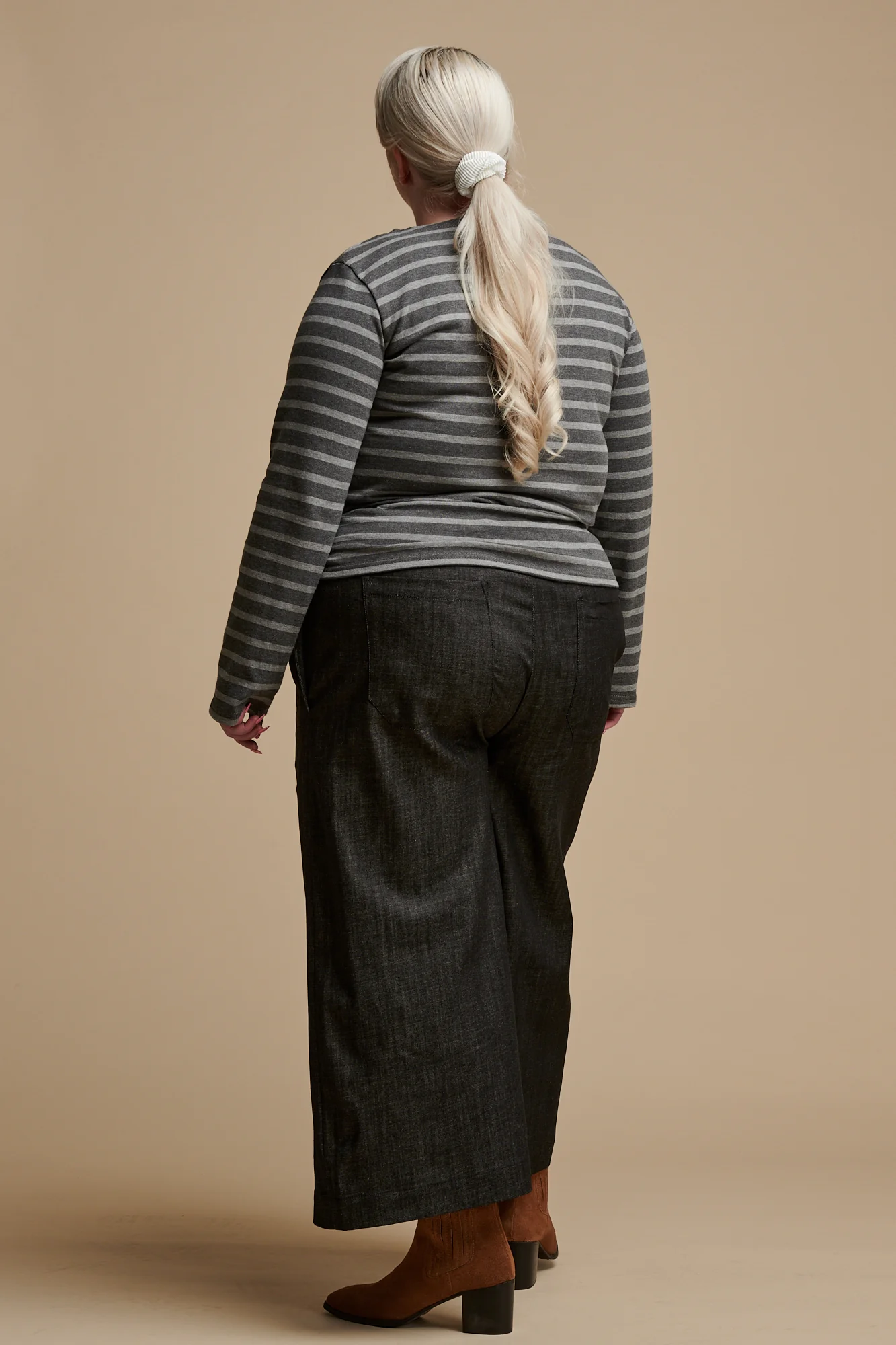 Women's Short PJ Trousers - Black Denim - Image 3