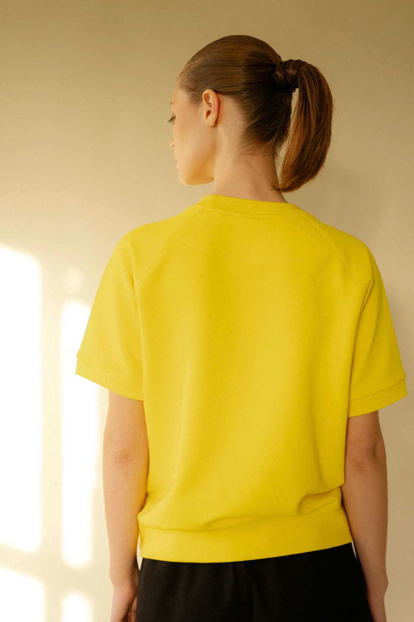 Women's Short Sleeve Raglan Training Top Plastic Free - Canary Yellow - Image 3