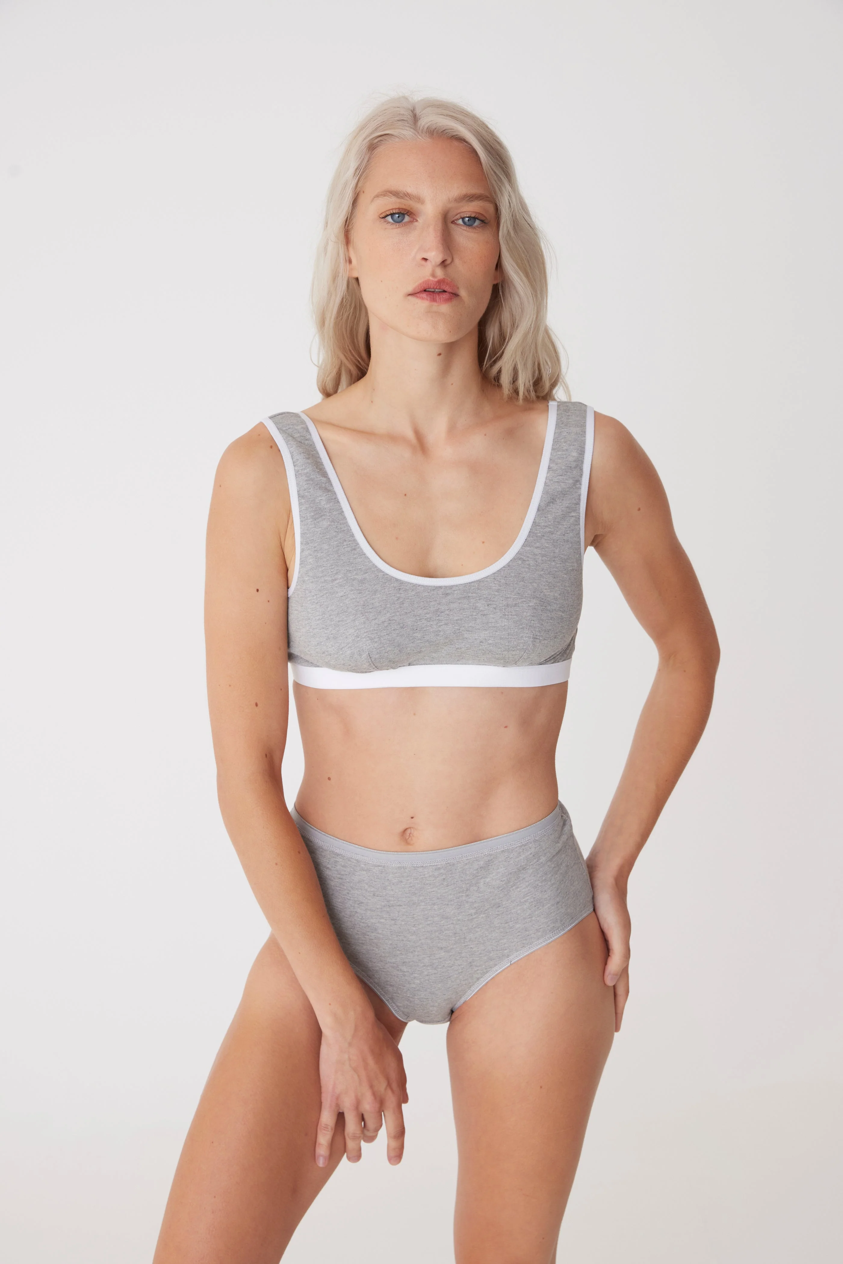 Women's Soft Jersey Bra - Grey Marl - Image 4