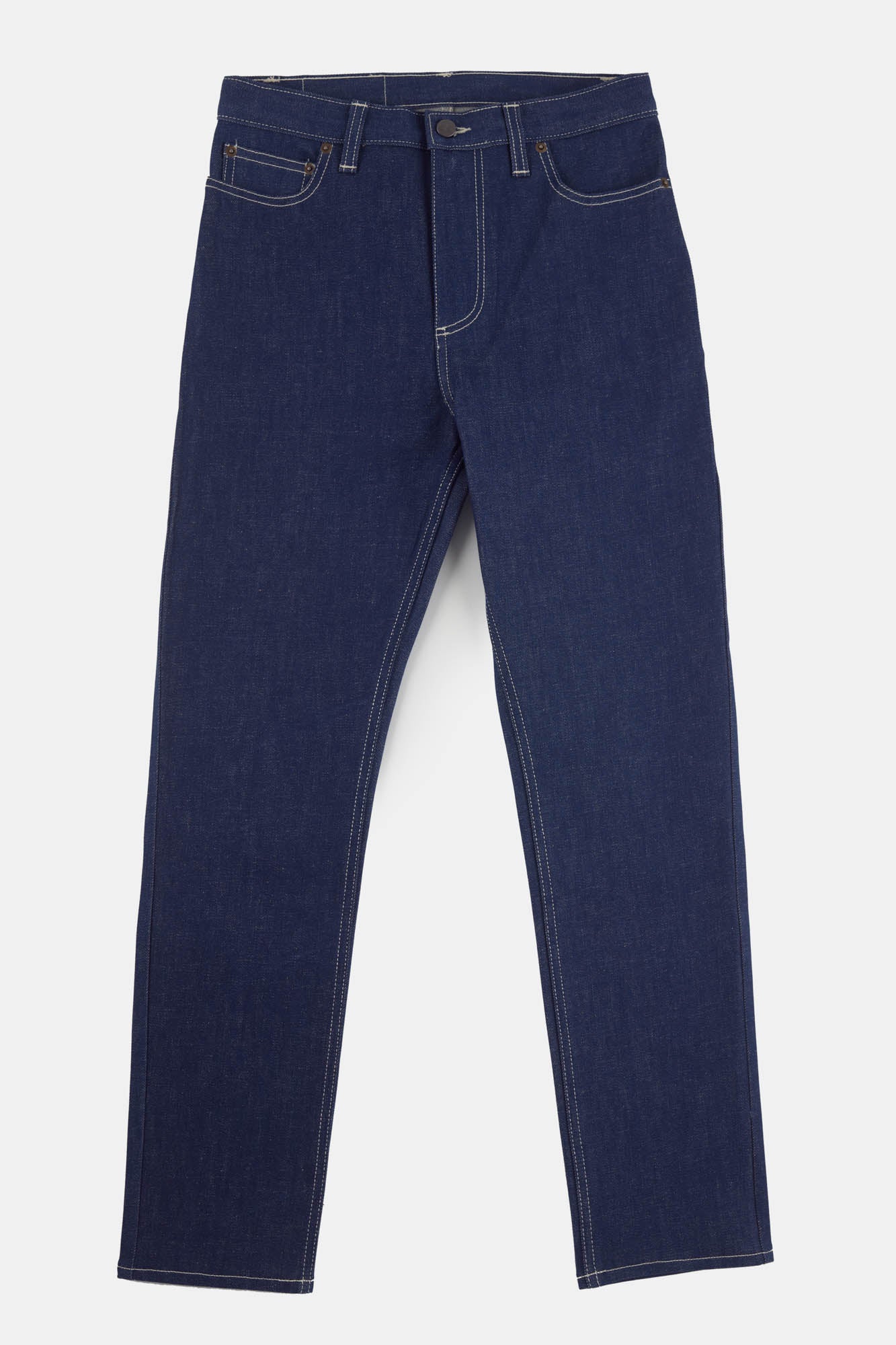 Women's Straight Leg High Rise Denim Jeans - Blue - Image 8