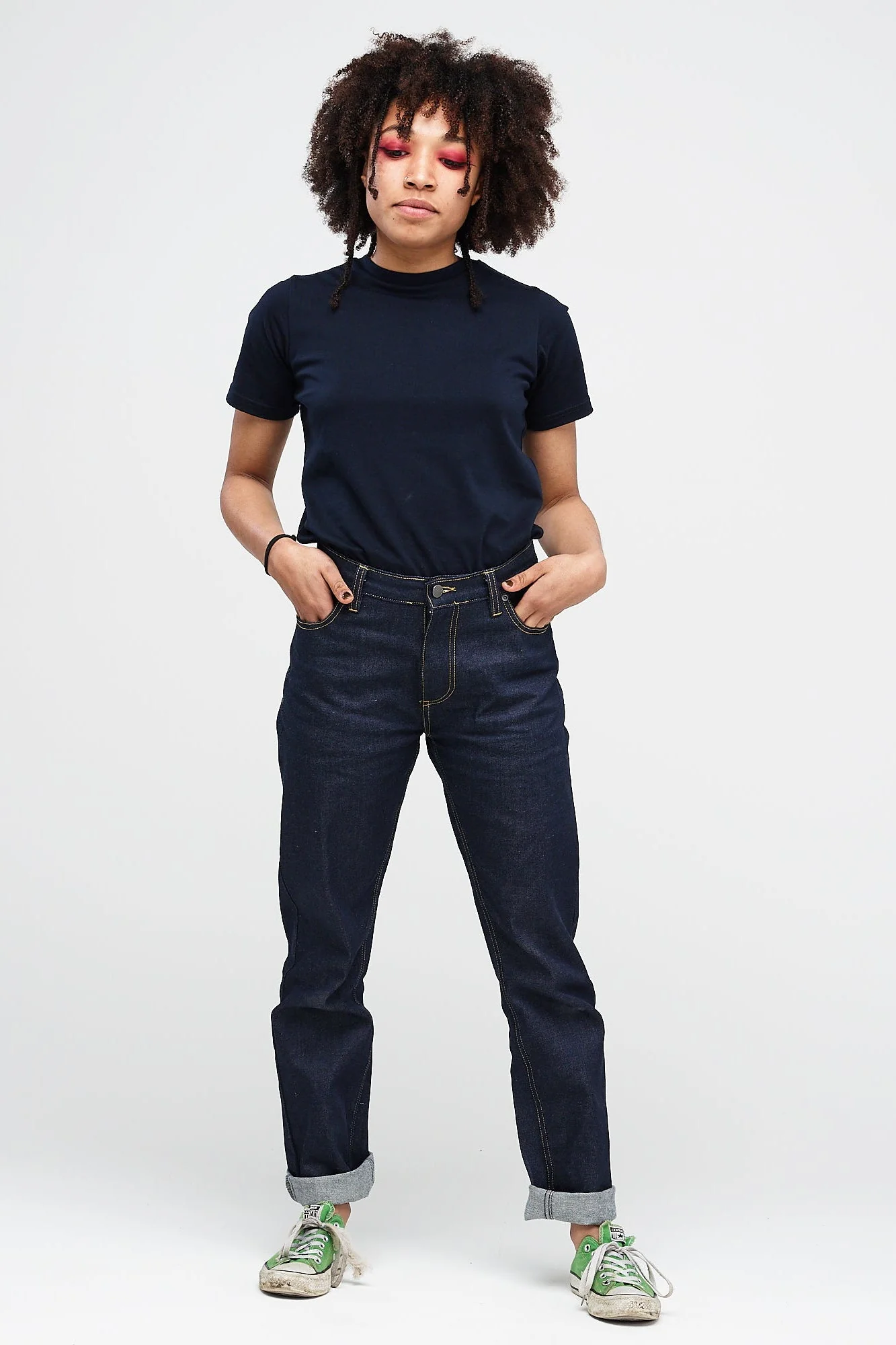 Women's Straight Leg Jeans - Raw - Image 2