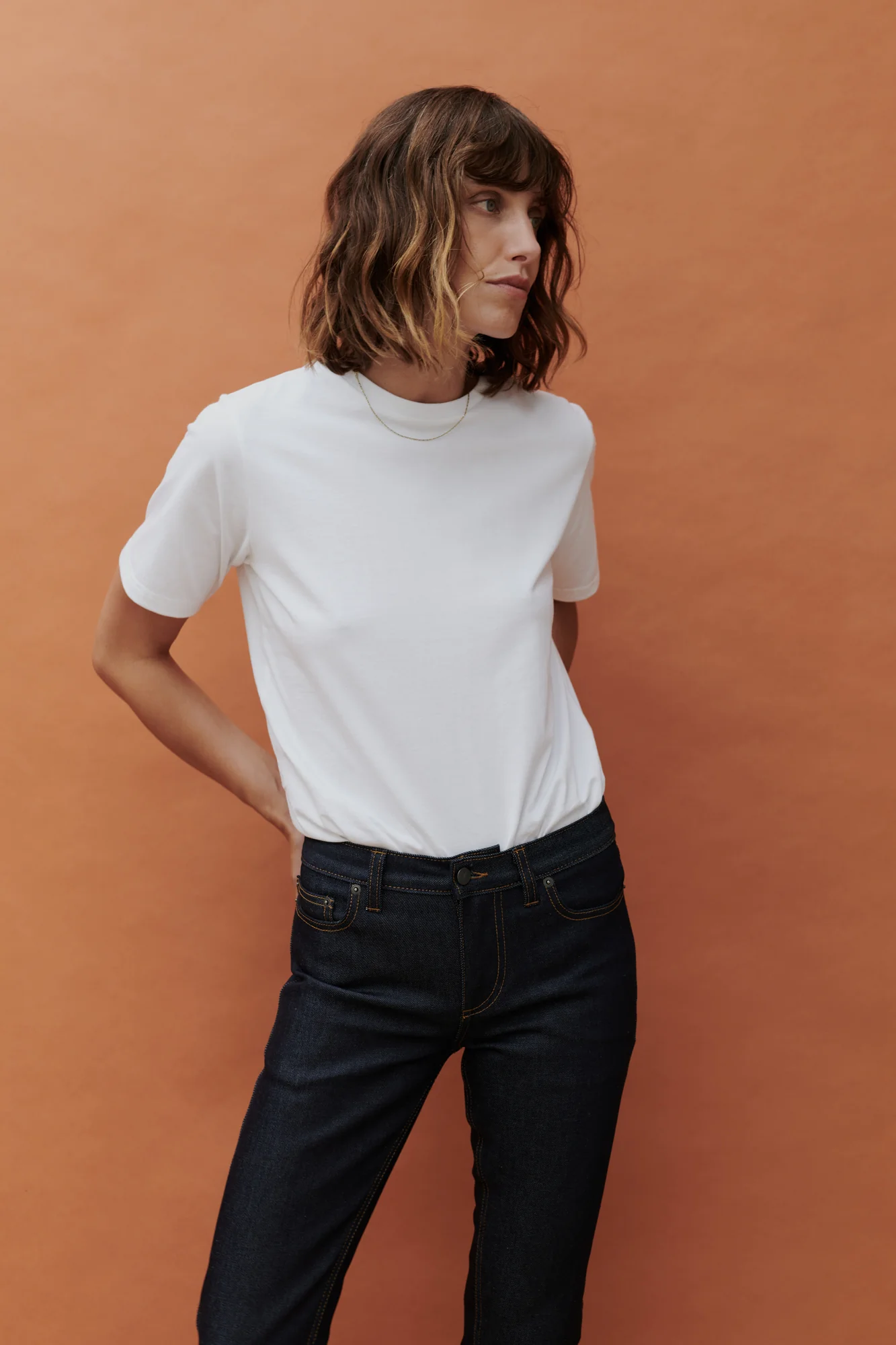 Women's Straight Leg Mid Rise Denim Jeans - Indigo - Image 3