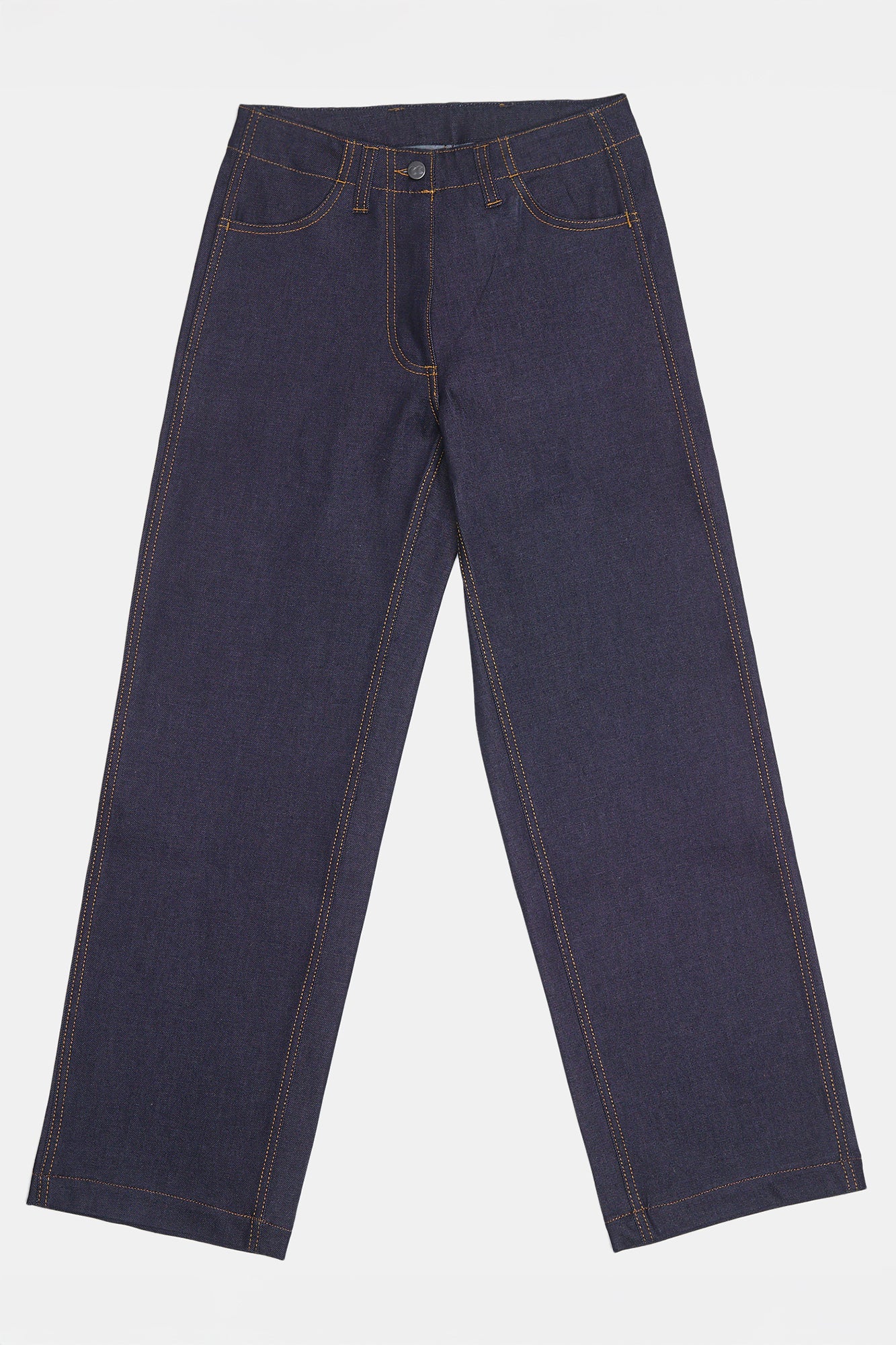 Women's Work Wide Straight Leg Denim Jeans - Indigo - Image 8