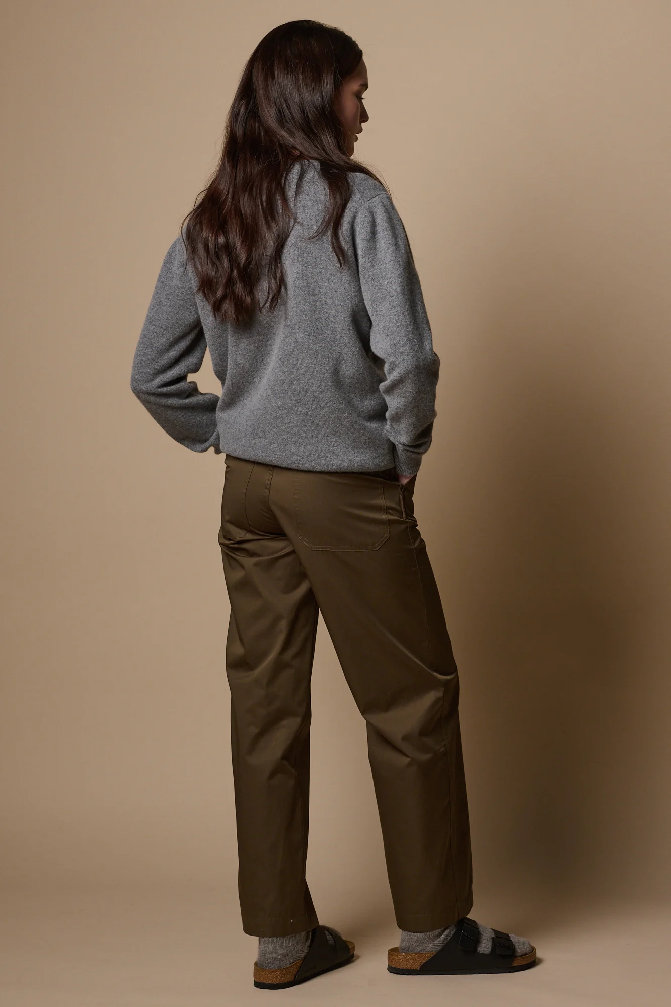 Women's Work Lightweight Trousers - Olive - Image 2