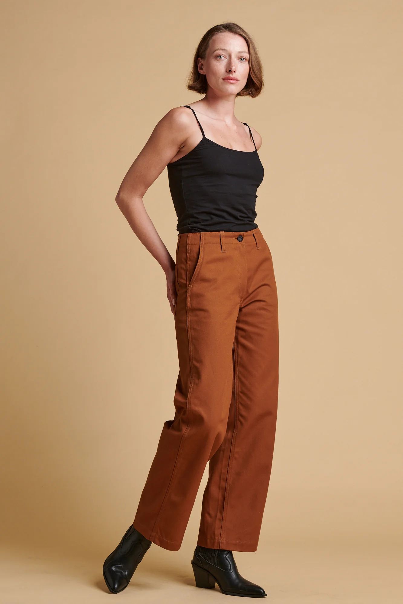 Women's Twill Work Trousers - Tan - Image 3
