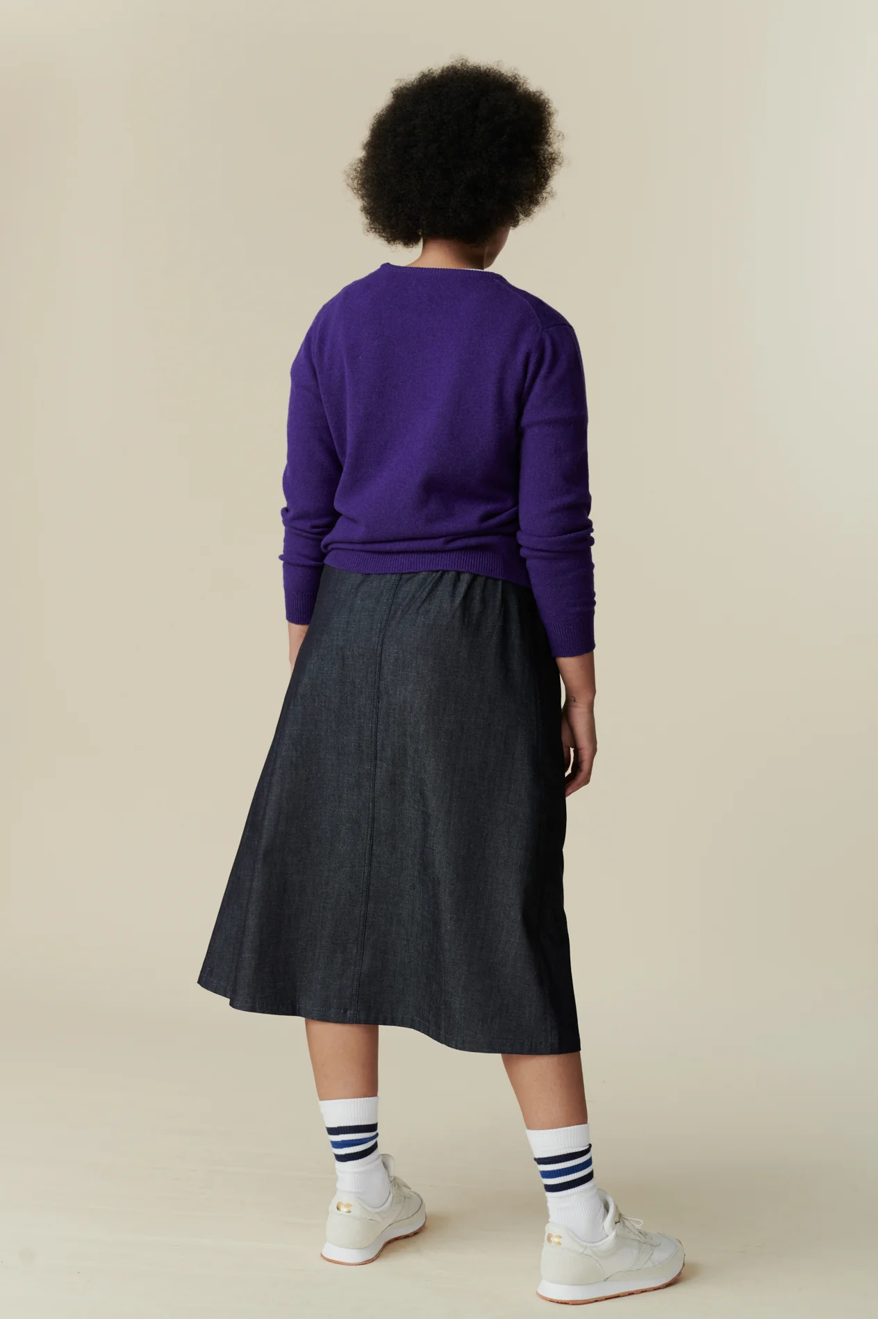 Women's Midi Skirt - Dark Denim - Image 3